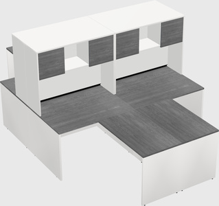 Quad l-shaped office desks