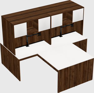 Quad l-shaped office desks
