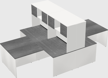 Quad l-shaped office desks