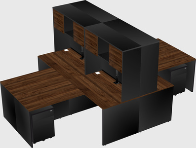 Quad l-shaped office desks