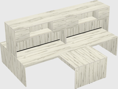 Quad l-shaped office desks