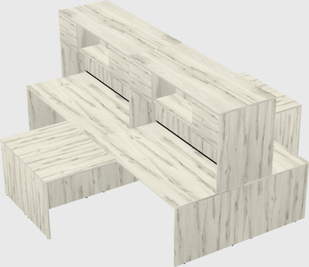 Quad l-shaped office desks