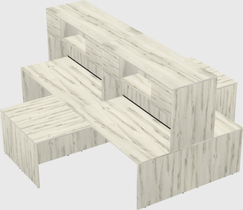Quad l-shaped office desks