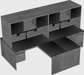 Quad l-shaped office desks