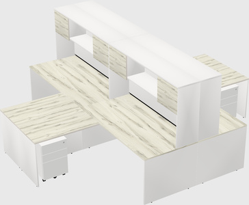 Quad l-shaped office desks