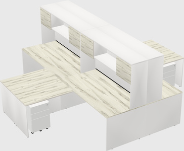 Quad l-shaped office desks