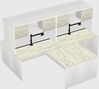 Quad l-shaped office desks