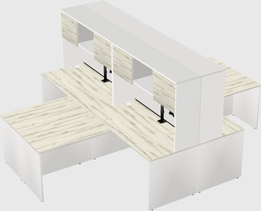 Quad l-shaped office desks