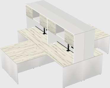 Quad l-shaped office desks