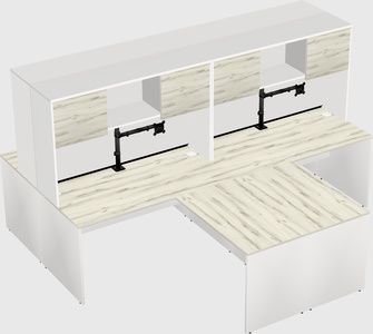 Quad l-shaped office desks