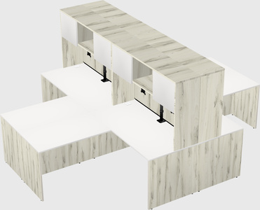 Quad l-shaped office desks