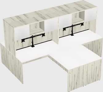 Quad l-shaped office desks