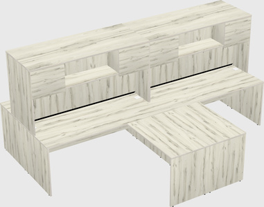 Quad l-shaped office desks