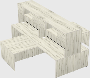Quad l-shaped office desks