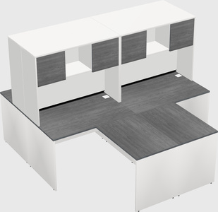 Quad l-shaped office desks