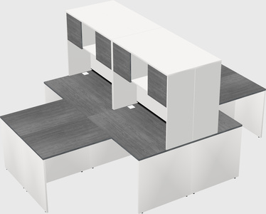 Quad l-shaped office desks