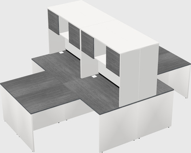 Quad l-shaped office desks