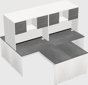 Quad l-shaped office desks