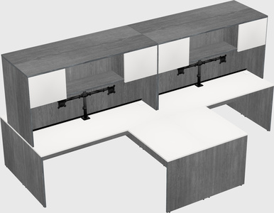 Quad l-shaped office desks