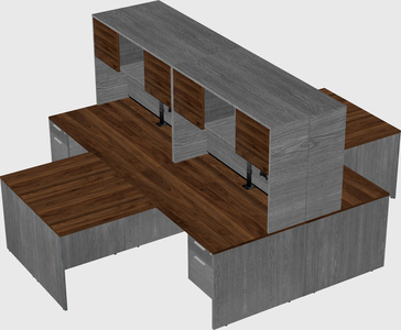 Quad l-shaped office desks