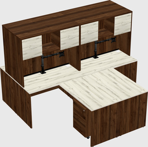 Quad l-shaped office desks