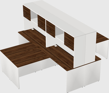 Quad l-shaped office desks