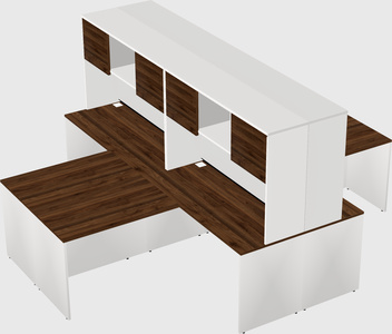 Quad l-shaped office desks
