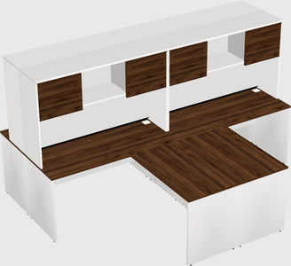 Quad l-shaped office desks