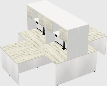 Quad l-shaped office desks
