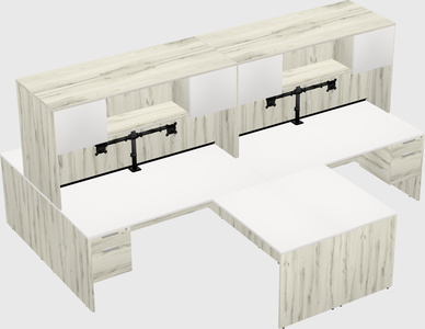 Quad l-shaped office desks