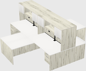 Quad l-shaped office desks