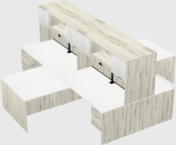 Quad l-shaped office desks
