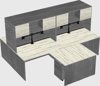 Quad l-shaped office desks