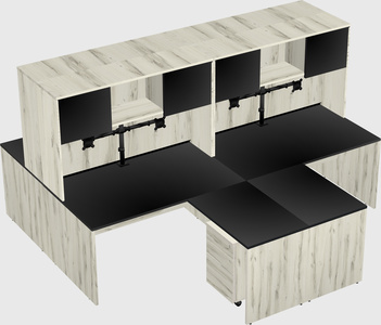 Quad l-shaped office desks