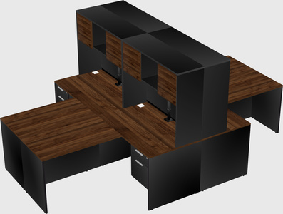 Quad l-shaped office desks