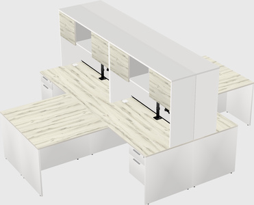 Quad l-shaped office desks
