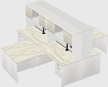 Quad l-shaped office desks