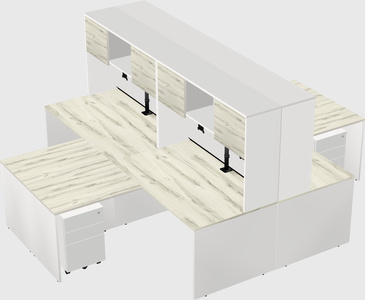 Quad l-shaped office desks