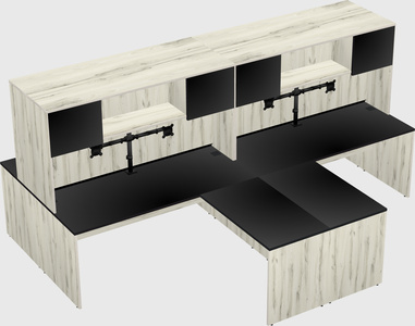 Quad l-shaped office desks