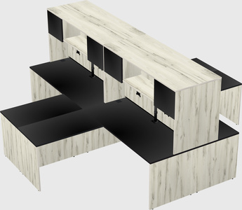 Quad l-shaped office desks