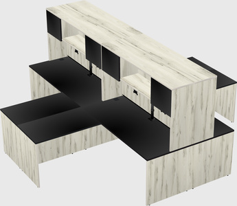 Quad l-shaped office desks