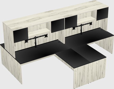 Quad l-shaped office desks