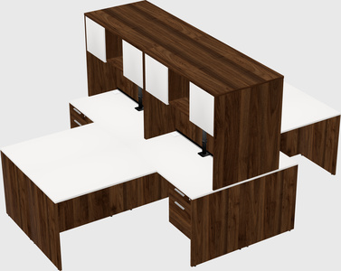 Quad l-shaped office desks