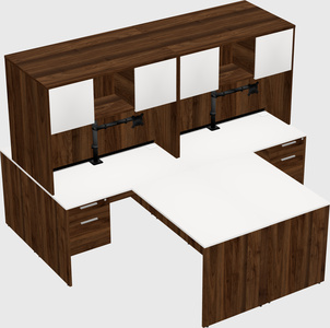 Quad l-shaped office desks