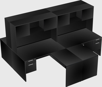 Quad l-shaped office desks