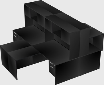 Quad l-shaped office desks