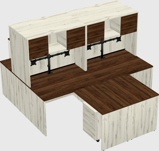Quad l-shaped office desks