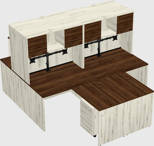 Quad l-shaped office desks