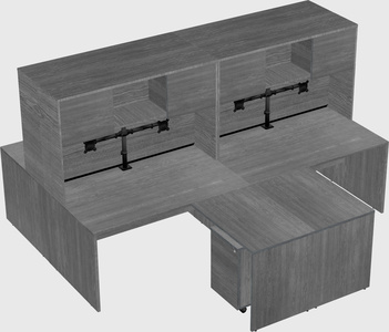 Quad l-shaped office desks