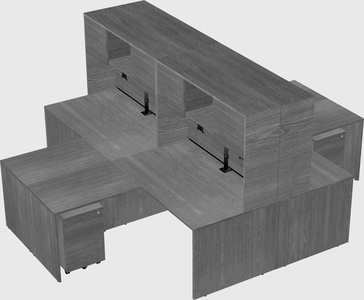 Quad l-shaped office desks